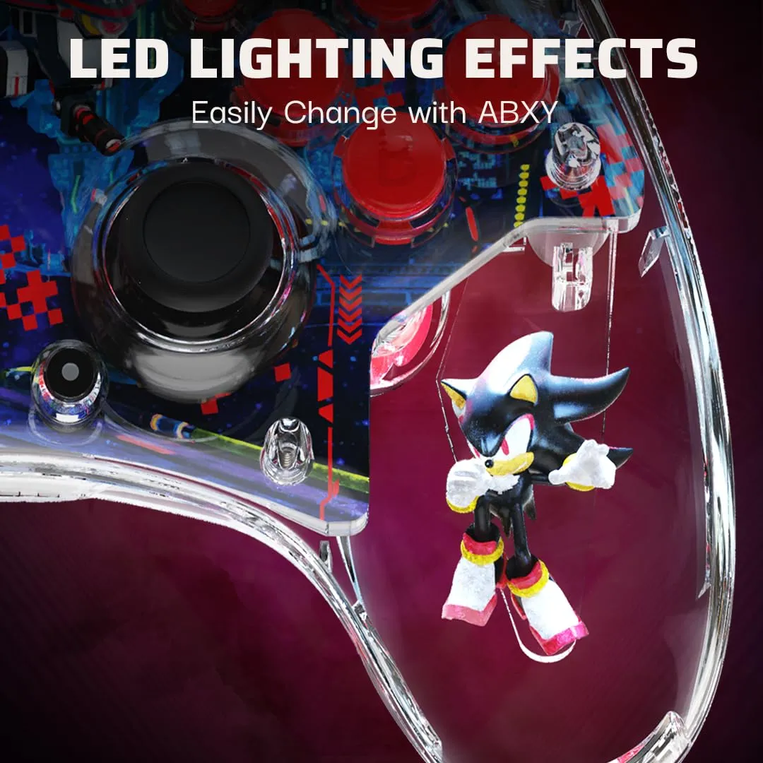 PDP REALMz Wireless Nintendo Switch Pro Controller, Rechargeable LED, Licensed for Nintendo Switch|Lite|OLED: Sonic Shadow Space Colony ARK (with Full Motion Controls)