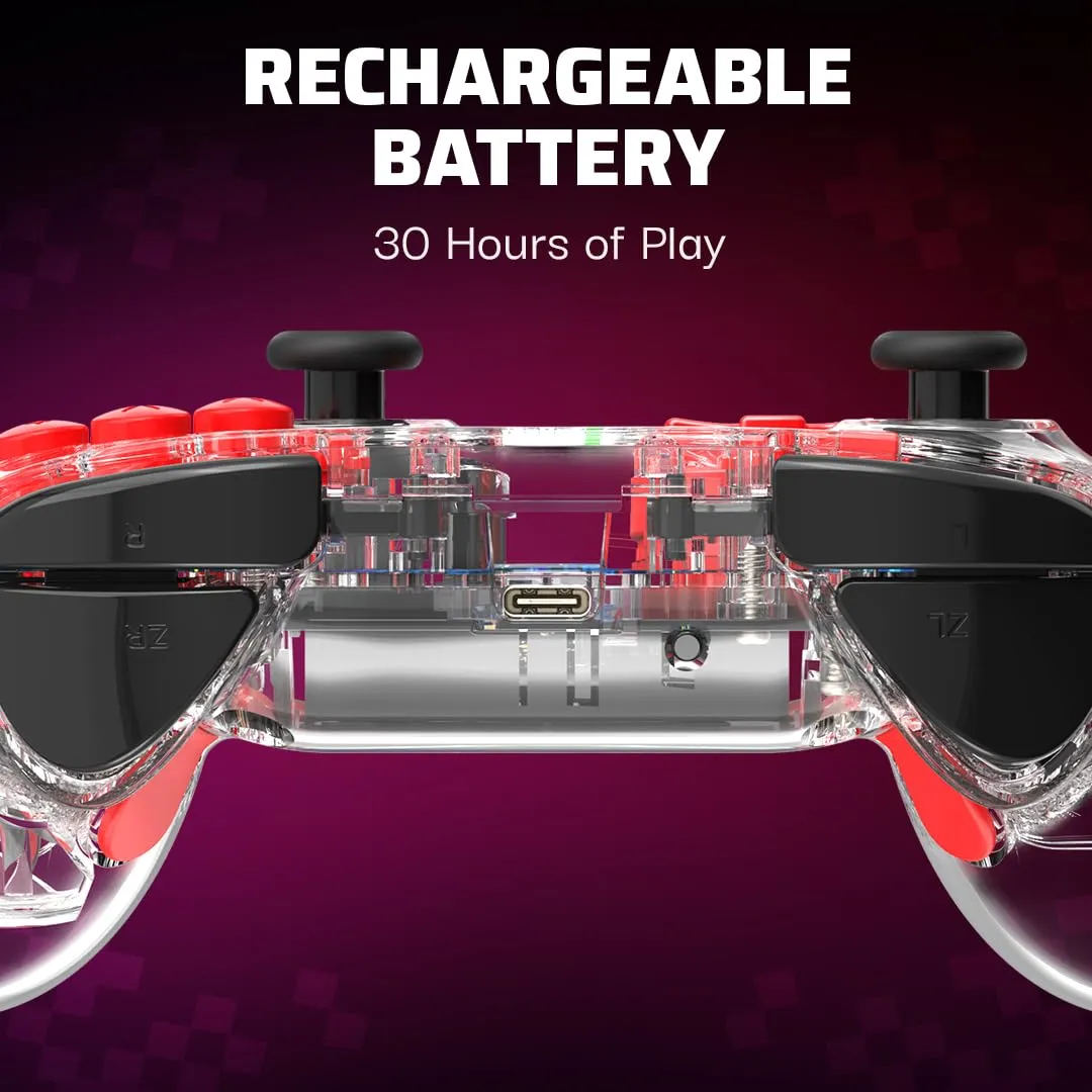 PDP REALMz Wireless Nintendo Switch Pro Controller, Rechargeable LED, Licensed for Nintendo Switch|Lite|OLED: Sonic Shadow Space Colony ARK (with Full Motion Controls)