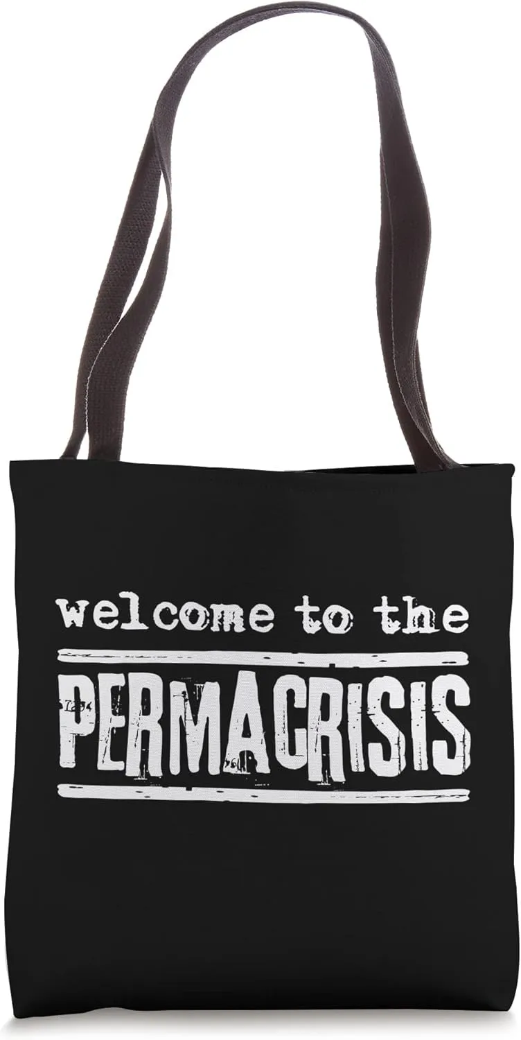 Permacrisis - Word of the Year. Vintage, Grunge Tote Bag