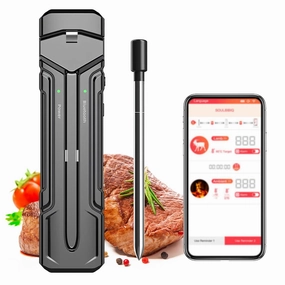 Petyoung Wireless Bluetooth Meat Thermometer with Ultra-Thin Probe, Digital Food Thermometer for Cooking, 300Ft Remote Range Food Thermometer for BBQ, Oven, Grill