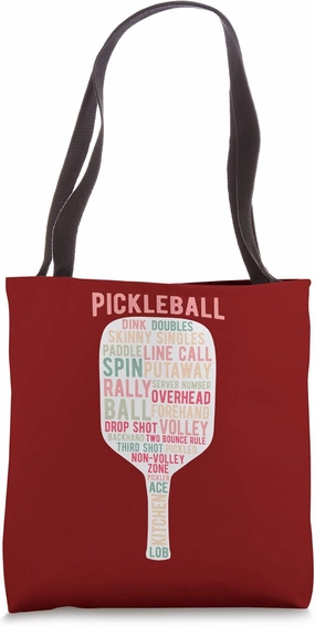 Pickleball Paddle Word Cloud Pickleball Player Terminology Tote Bag