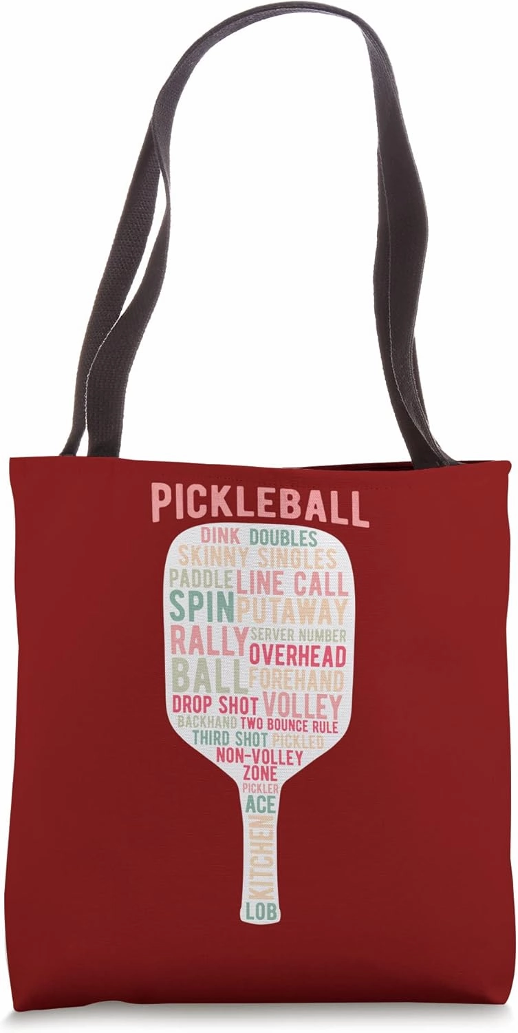 Pickleball Paddle Word Cloud Pickleball Player Terminology Tote Bag