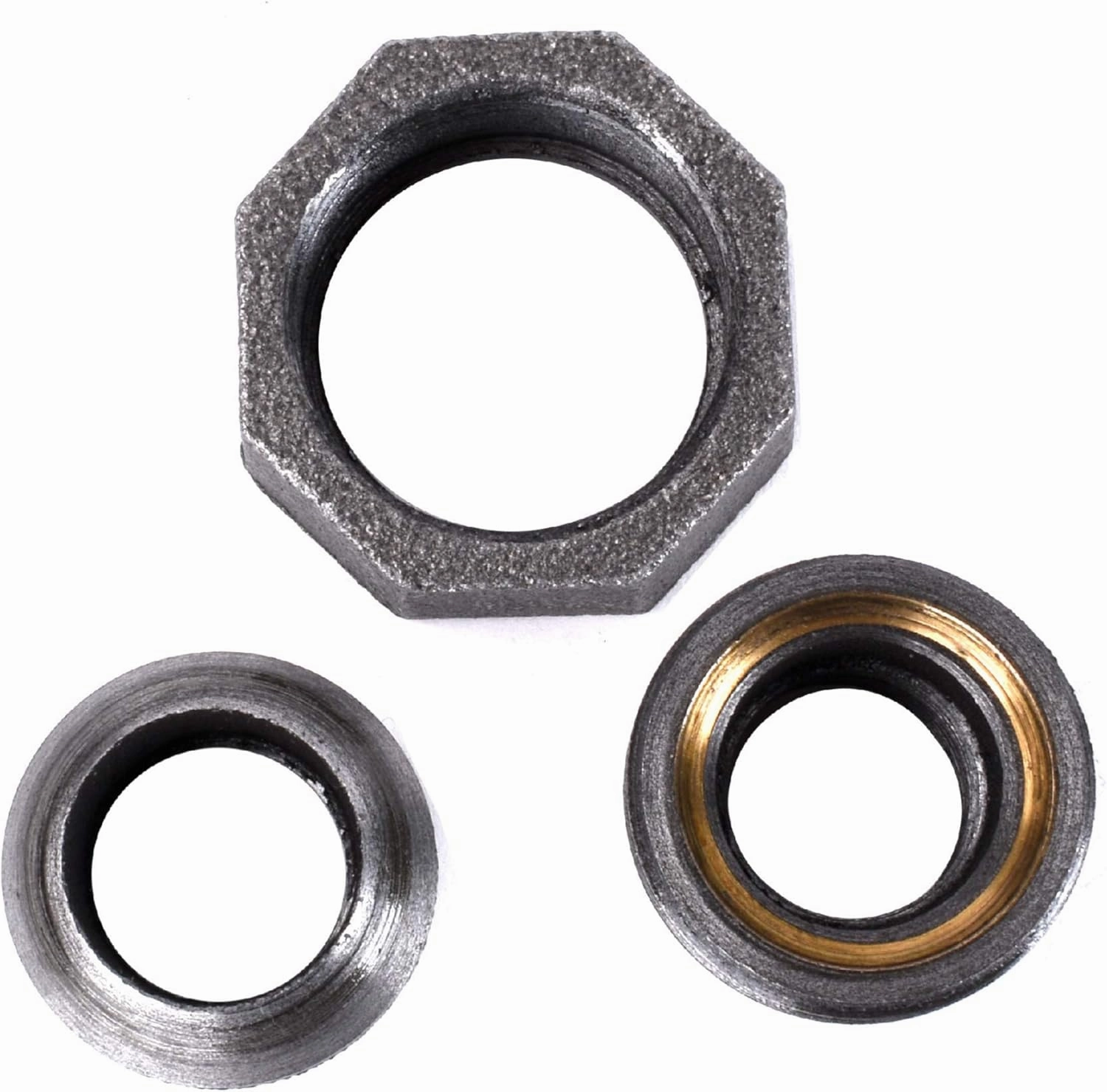 PIPE DECOR Union Fitting, 3/4 Inch, Black Malleable Iron, Set of 4 – for Plumbing, DIY Furniture, and Standard 3/4 Inch Plumbing Pipe