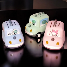 Plastic Money Box - Car shaped Piggy Bank with Password Lock