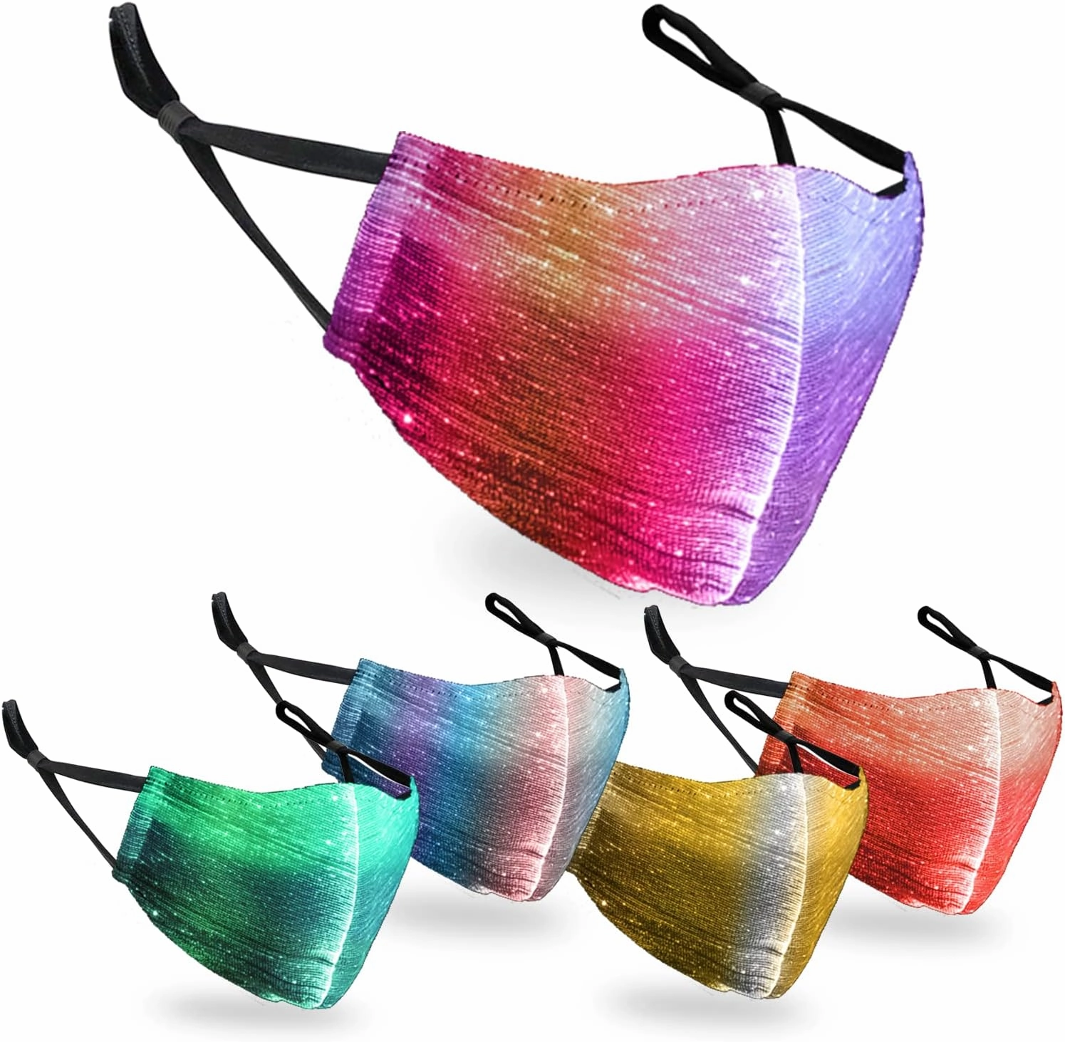 Playa Glow LED Light Up Face Mask - Rave Mask, Glow in the Dark Mask for Halloween, Christmas - 10 Dynamic Modes