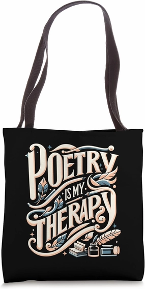 Poetry Slam Poetry Is My Therapy RF Writer Spoken Word Poet Tote Bag