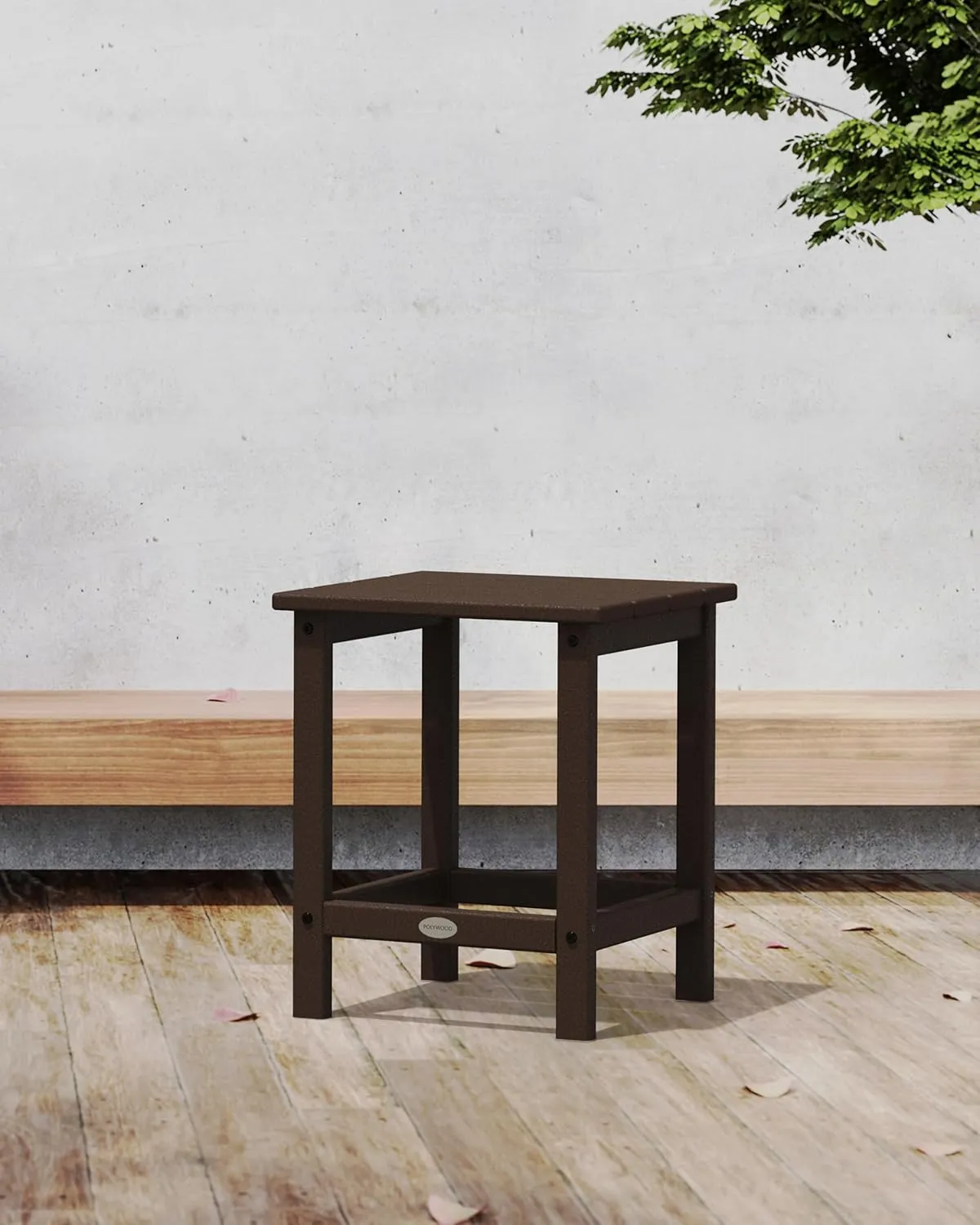 POLYWOOD ECT18MA Long Island 18" Side Table, Mahogany