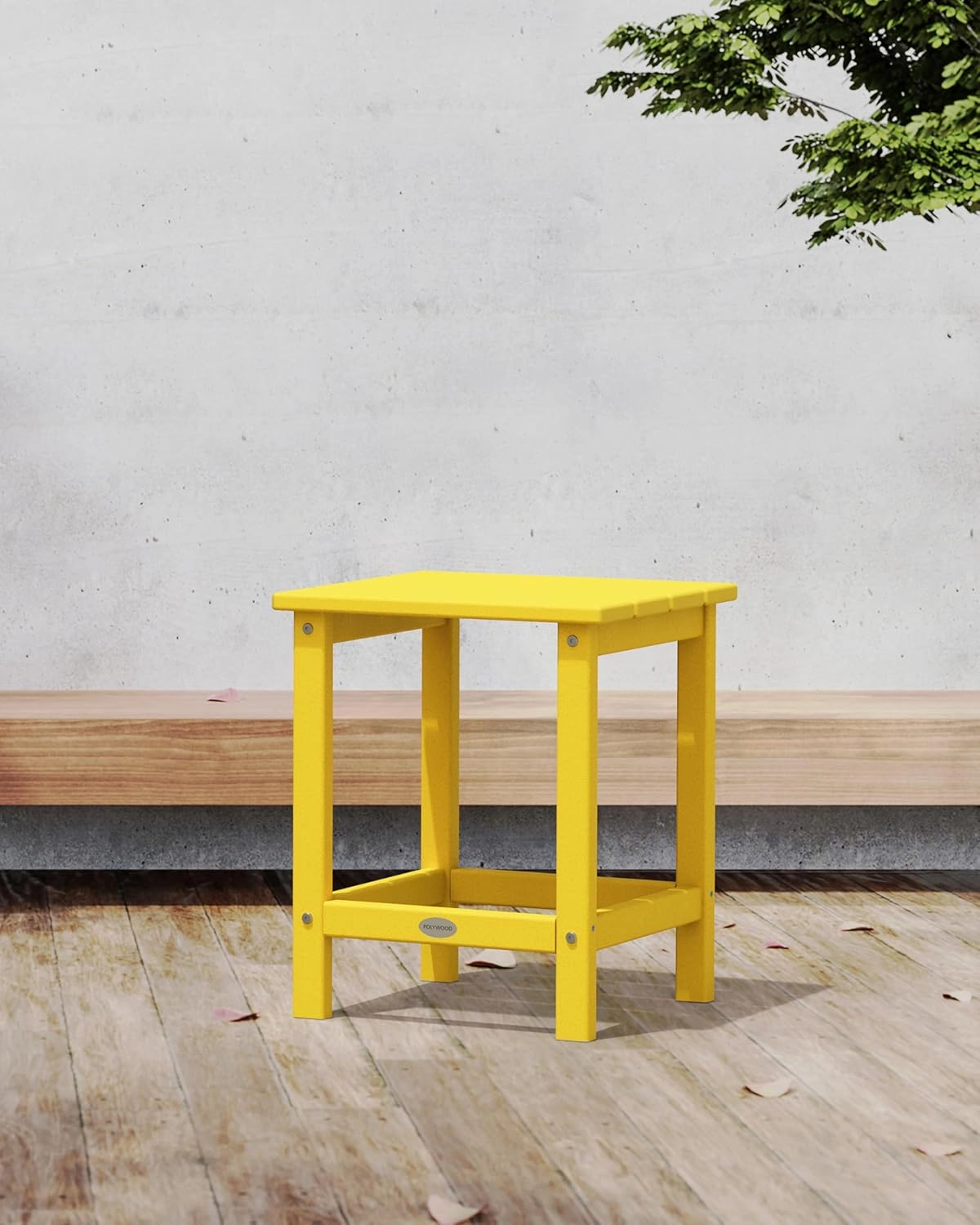 POLYWOOD ECT18LE Long Island 18" Side Table, Lemon