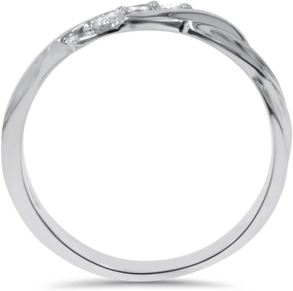 Pompeii Three Stone Diamond 14K White Gold Wedding Ring