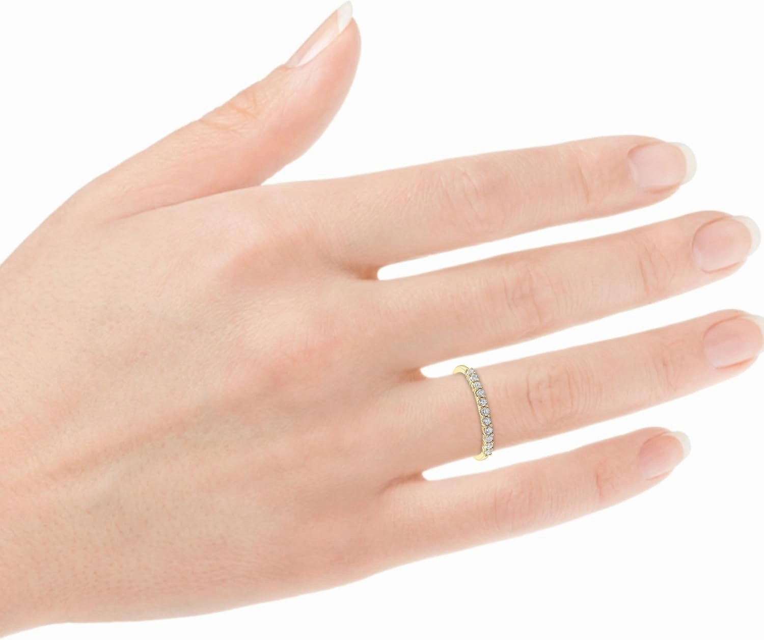 Pompeii 1/4ct 14K Yellow Gold Diamond Wedding Anniversary Ring Band