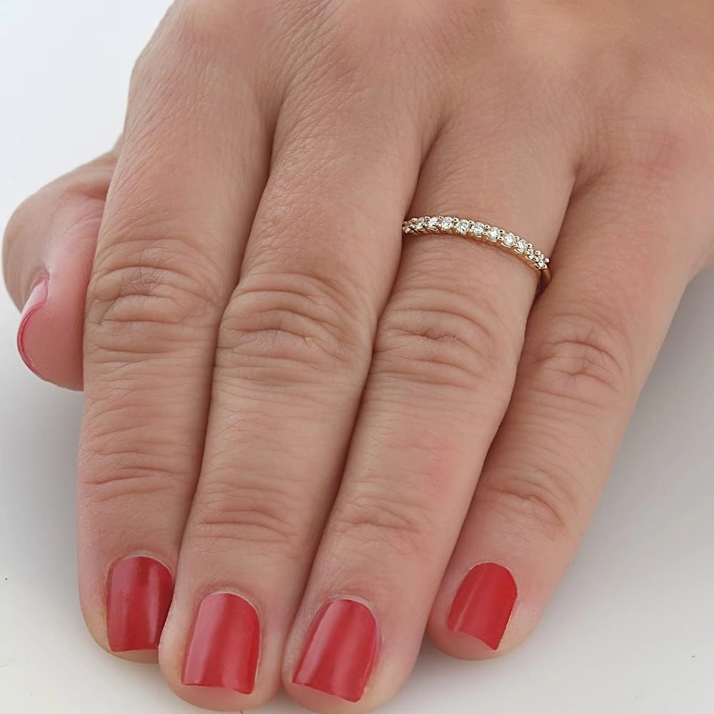 Pompeii 1/4ct 14K Yellow Gold Diamond Wedding Anniversary Ring Band