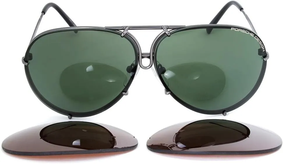Porsche Design 8478C Sunglasses Matte Gray Frame with Interchangeable 66mm Lens