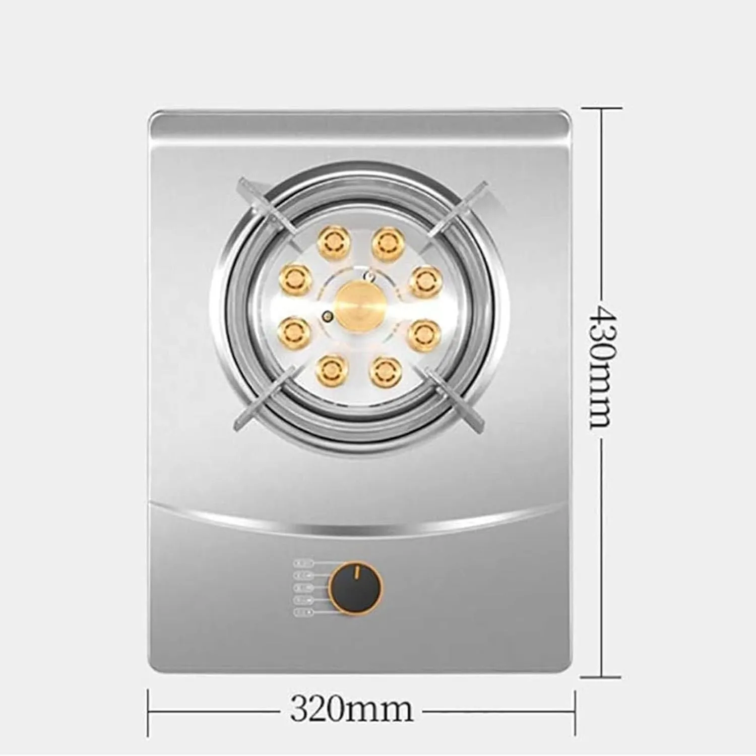 Portable Gas Cooker, Single Port Gas Stove, 7KW Fierce Fire Stove Embedded Tabletop Gas Fire Ring Frying Pan, Stainless Steel Camping Stove with Flame Out Protection, for Home Kitchen Cooking