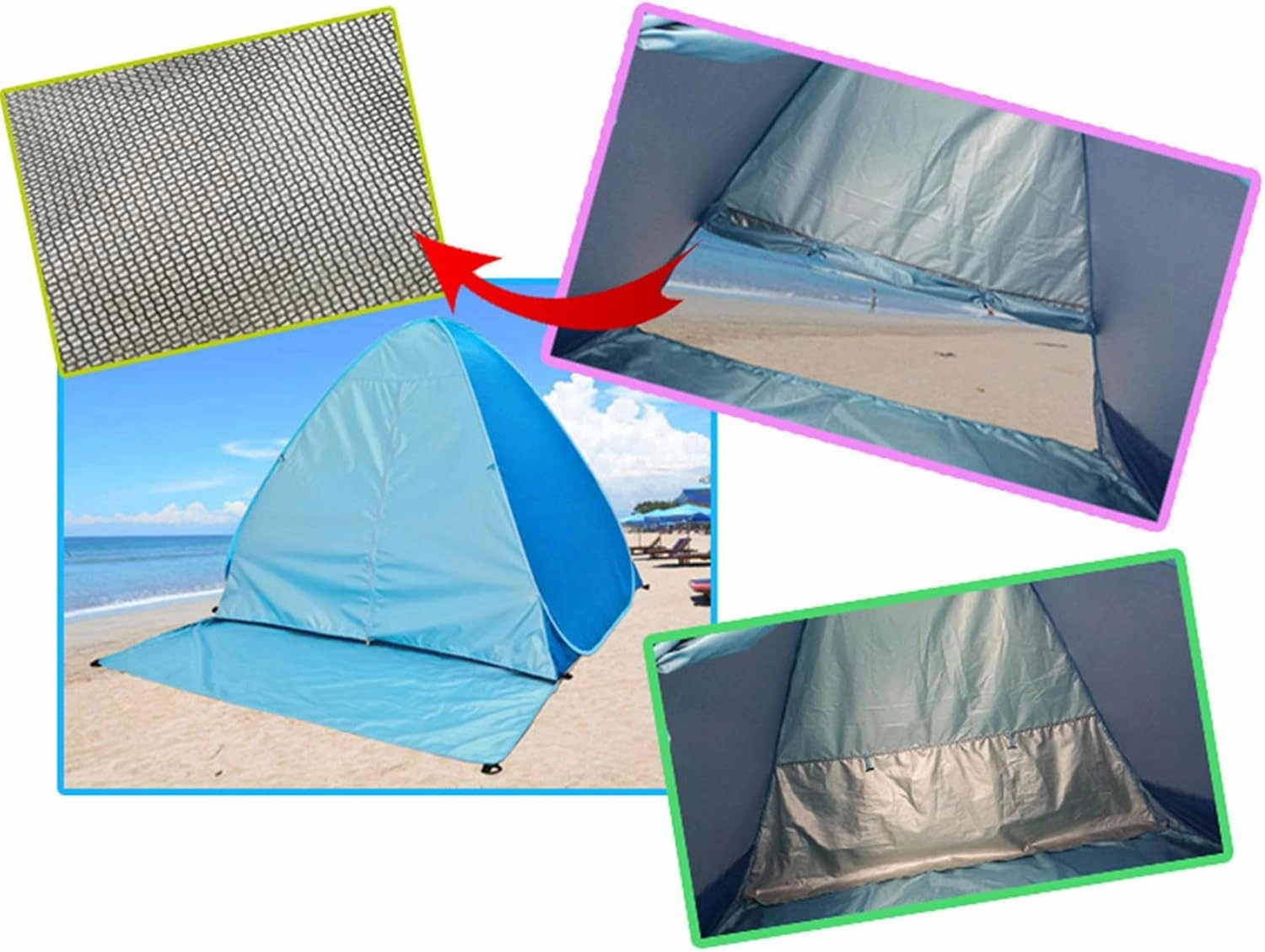 Portable Automatic Camping Tent 2-3 Persons Beach Tent Outdoor Quick Setup Tent with Carring Bag Camping Equipment