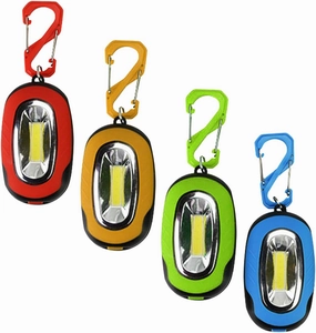 Portable Magnetic Work Light with Carabiner ‎Magnetic Hook Light COB Keychain Torch 3 Lighting Modes Battery Operated Pocket Work Lights for Repairing, Emergency, Hiking, Camping