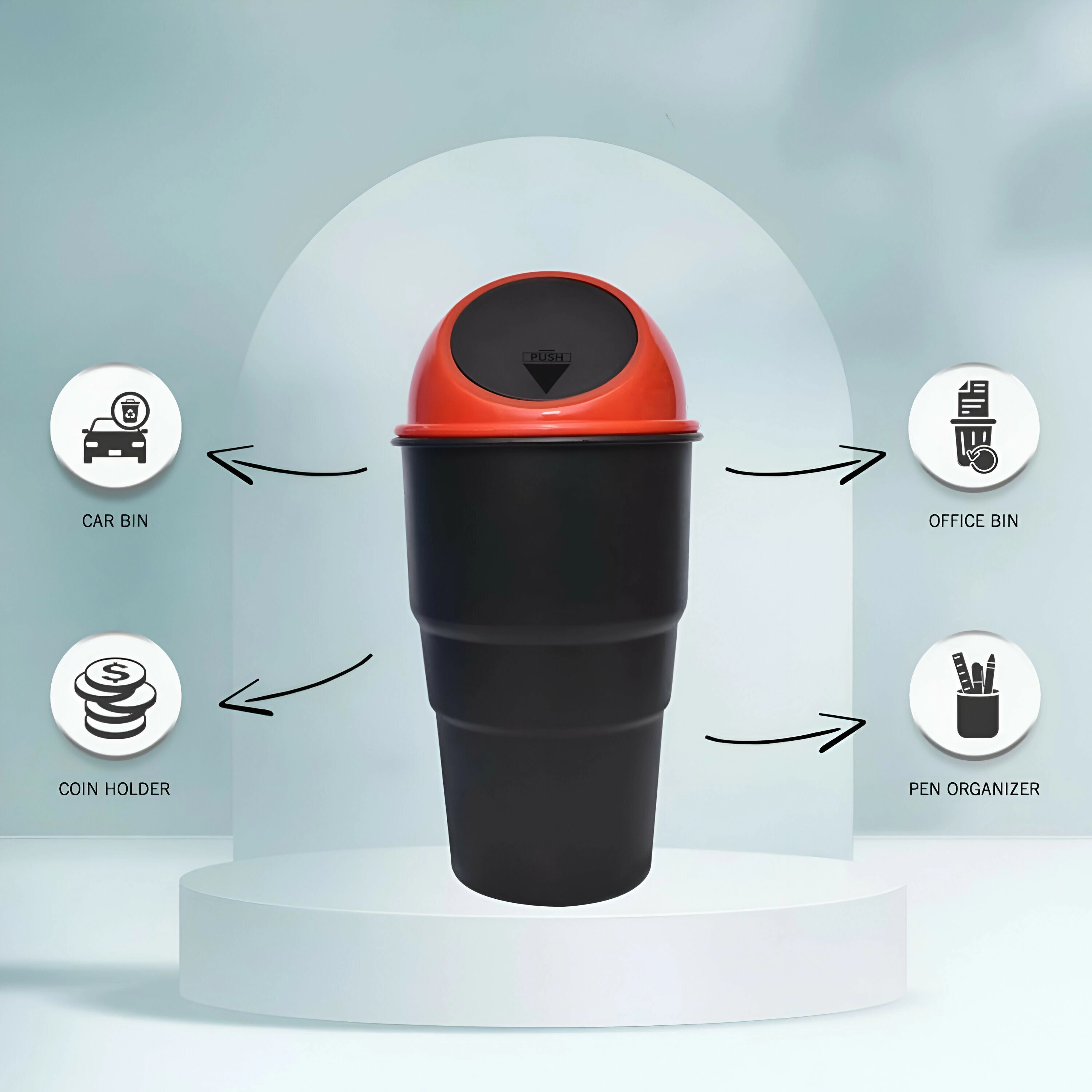 Portable Trash Bin for Car, Home & Office (Random Color, 1 Pc)