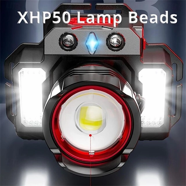 Portable USB Rechargeable Sensor Headlamp - Super Bright Waterproof Zoom Fishing Torch Head Light for Outdoor Camping Light