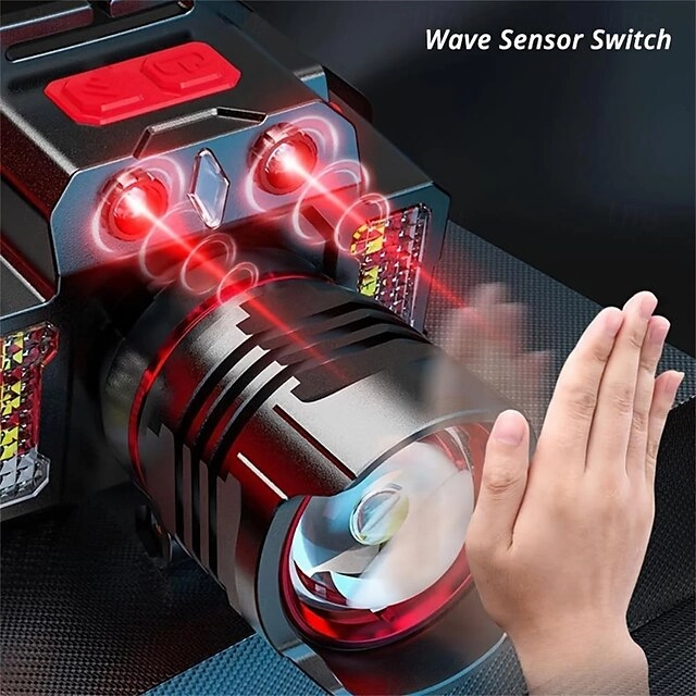 Portable USB Rechargeable Sensor Headlamp - Super Bright Waterproof Zoom Fishing Torch Head Light for Outdoor Camping Light