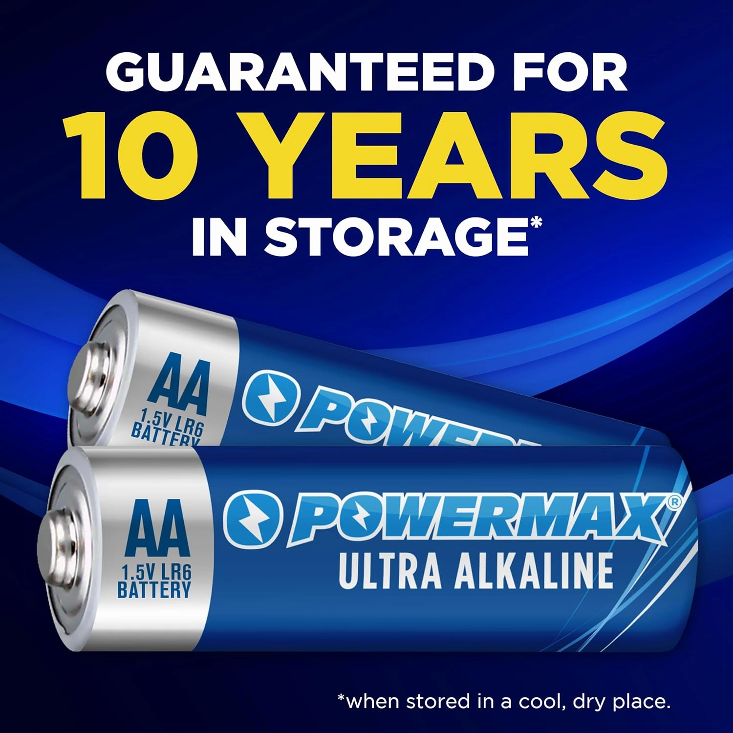 Powermax 100-Count Double AA Batteries, Ultra Long Lasting Alkaline Battery, 10-Year Shelf Life, Reclosable Packaging
