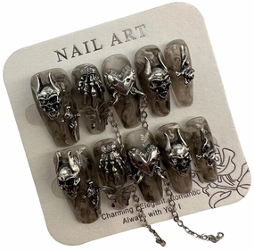 Press on nails,JC Handcrafted Press On Nails Kit, Short Length Nail Press Ons, Durable, Easy Application, Stylish Impress Press On Nails,Perfect for Daily Wear & Special Occasions (S18, M)