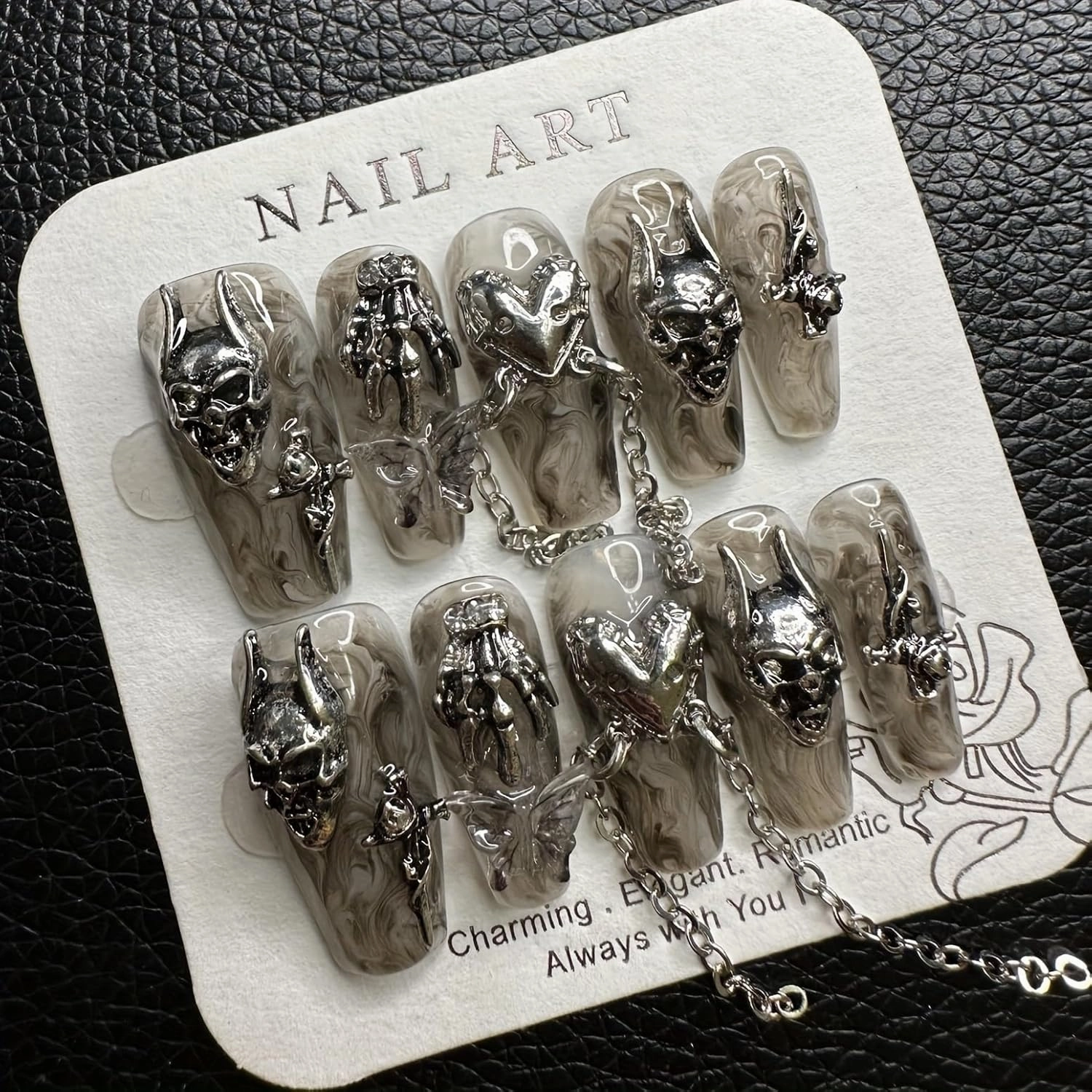 Press on nails,JC Handcrafted Press On Nails Kit, Short Length Nail Press Ons, Durable, Easy Application, Stylish Impress Press On Nails,Perfect for Daily Wear & Special Occasions (S18, M)