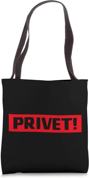 Privet Greeting Vocabulary Russia Hello in Russian language Tote Bag