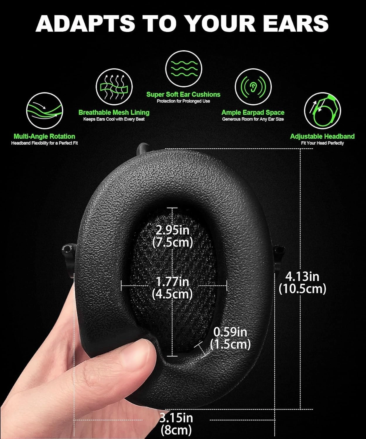 PROHEAR 033 2.0 Upgraded Bluetooth 5.4 Hearing Protection Headphones with FM/AM Radio - 25dB NRR Safety Earmuffs, Rechargeable, 48H Playtime for Mowing, Workshops, and Snowblowing - Black