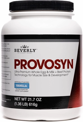 PROVOSYN. The Original Ultra-Premium Whole Egg, Milk (Casein   Whey) and Beef Protein Powder. Fast Muscle Building   Recovery. Perfect for Hard Gainers. Vanilla Flavor, 616 g The Mature Users Protein.