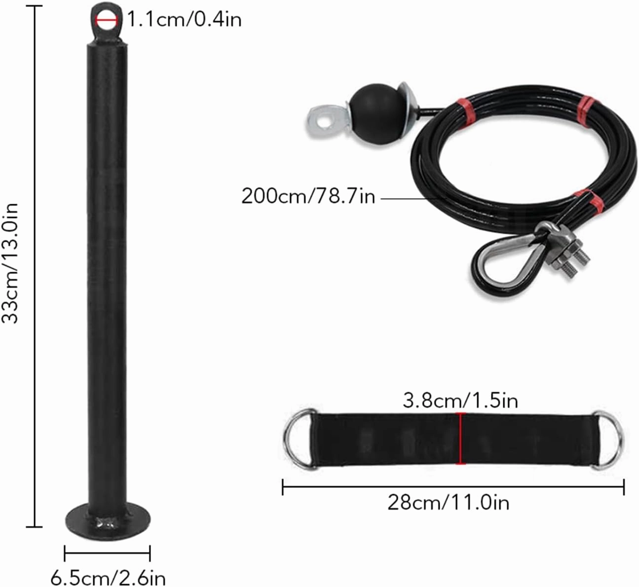 Pulley Cable Machine Attachment System, Detachable 360 Degree Rotation Pulley for Fitness, Home Gym Workout Equipment