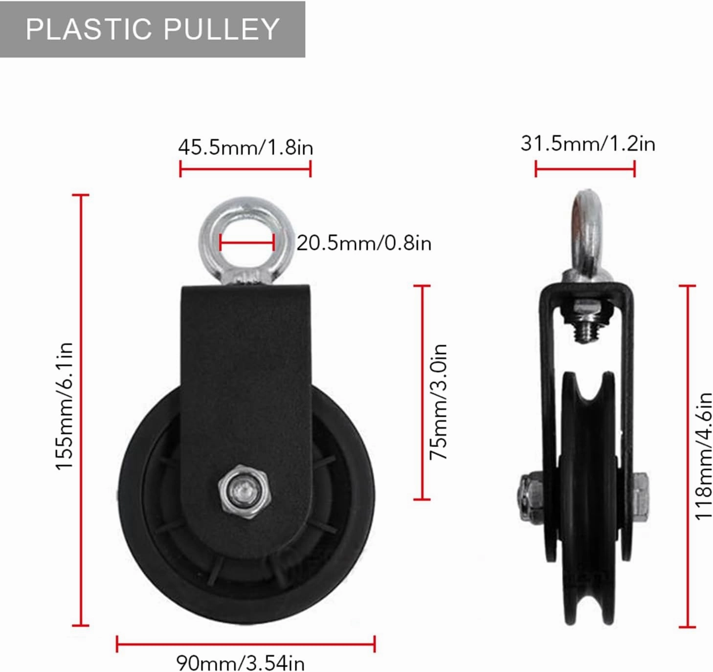Pulley Cable Machine Attachment System, Detachable 360 Degree Rotation Pulley for Fitness, Home Gym Workout Equipment