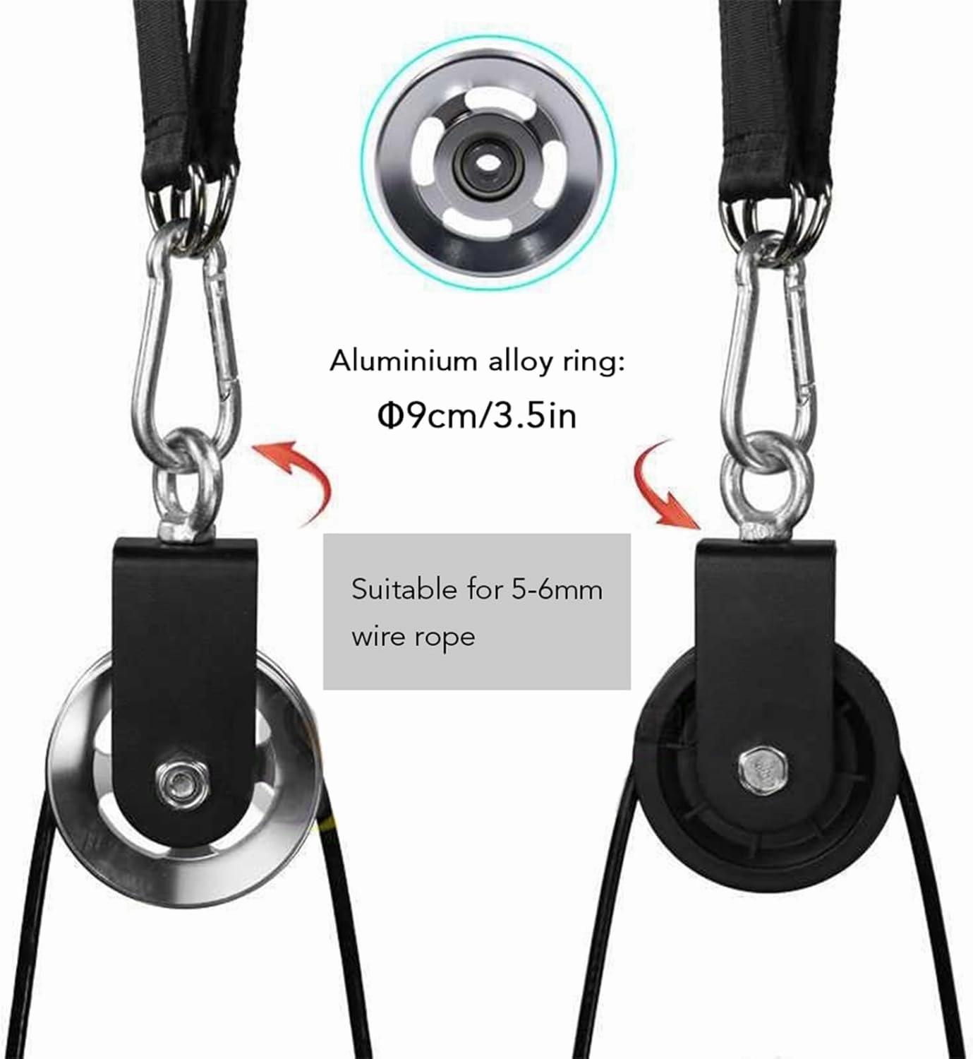 Pulley Cable Machine Attachment System, Detachable 360 Degree Rotation Pulley for Fitness, Home Gym Workout Equipment