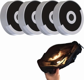 Purse Light Rechargeable with Battery Purse Lamp Touch Activated ,LED Lamp for Handbag Light,Accessory Bag Light for Purse,Light Up Purse Essentials Items Wome,Gifts for Lover,Mother (Round, 4pcs)