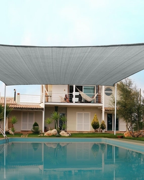 Quictent 20X20FT 185G HDPE Square Sun Shade Sail Canopy 98% UV Block Outdoor Patio Garden with Hardware Kit (20 x 20 ft, Grey)