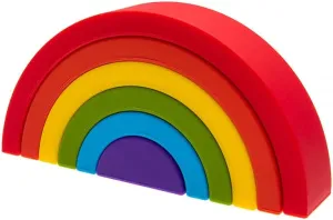 Rainbow Stacking Toy | Montessori Toy for Babies | Silicone Stacker | Sensory Toy | Building Puzzle Toy | Rainbow Stacker | Rainbow Toy | Pride Rainbow | Rainbow Puzzle - 6 Layers (Rainbow Colors)