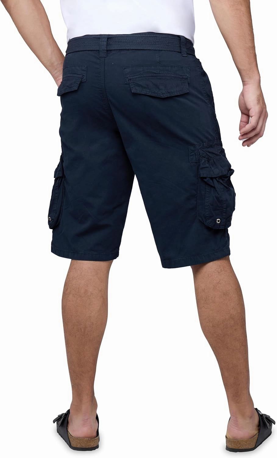 RAW X Mens Belted Cargo Shorts, Relaxed Fit Casual Knee Length Cargo Shorts for Men (Big and Tall Shorts for Men)