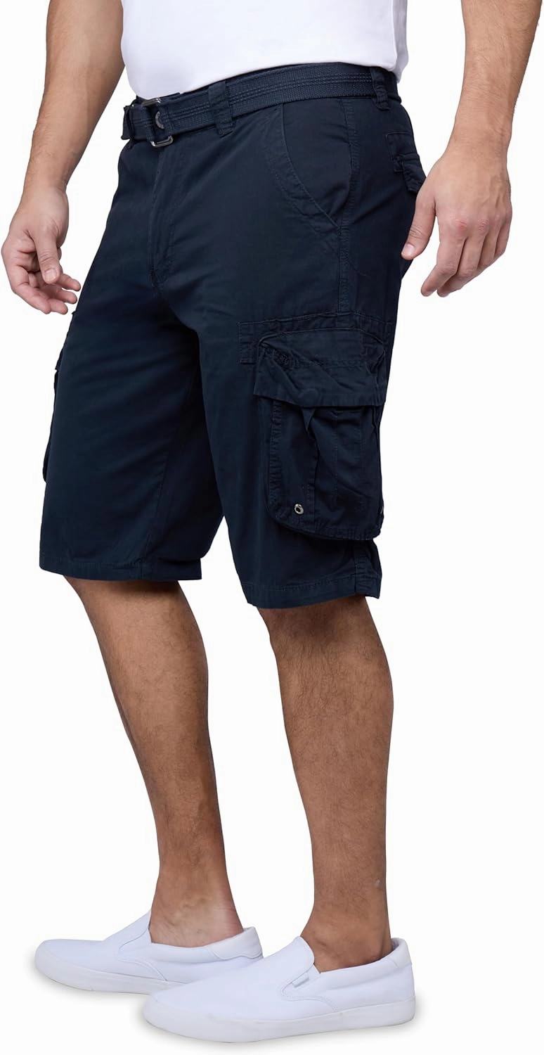 RAW X Mens Belted Cargo Shorts, Relaxed Fit Casual Knee Length Cargo Shorts for Men (Big and Tall Shorts for Men)