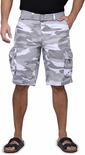 RAW X Mens Belted Cargo Shorts, Relaxed Fit Casual Knee Length Cargo Shorts for Men (Big and Tall Shorts for Men)
