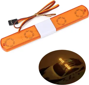 RC Car Alarming Light,WONFAST Multi-Function LED Police Night Light Bar Flash Lamp Compatible with 1/8 1/10 1/12 1/24 RC Model Car for HSP TRX4 Tamiya CC01 Axial SCX10(145mm-Yellow)