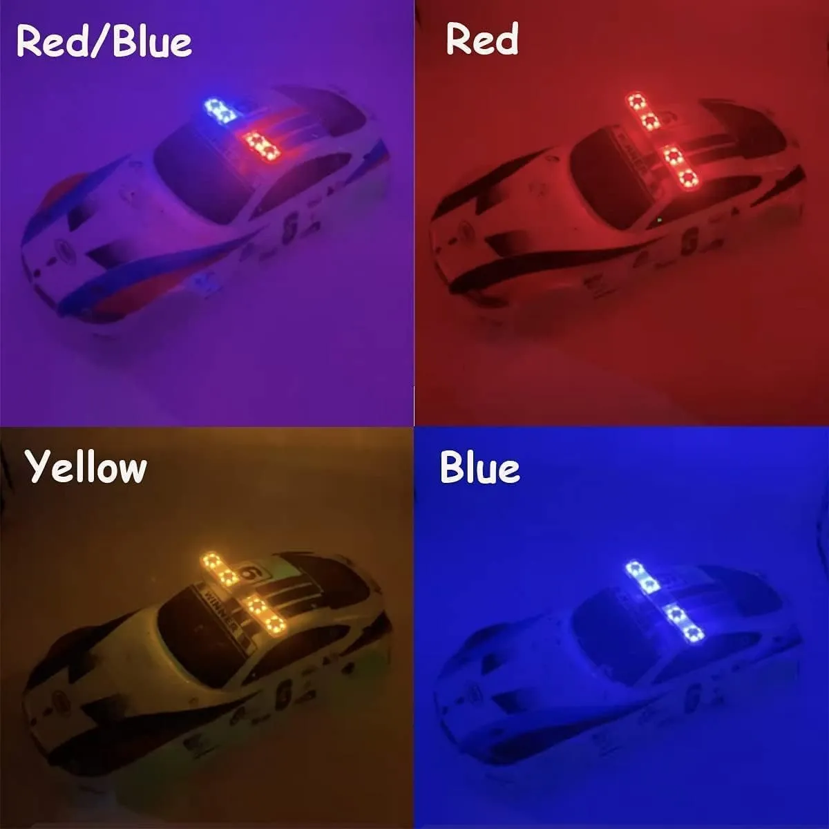 RC Car Alarming Light,WONFAST Multi-Function LED Police Night Light Bar Flash Lamp Compatible with 1/8 1/10 1/12 1/24 RC Model Car for HSP TRX4 Tamiya CC01 Axial SCX10(145mm-Yellow)