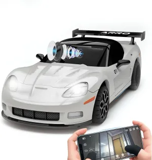 RC Cars, 1:43 Scale WiFi FPV RC Drift Car with 120° Wide-Angle HD Camera，Fast Charging Mini RC Sports Car for Adults Indoor Drift Racing 80 Min Play (White)