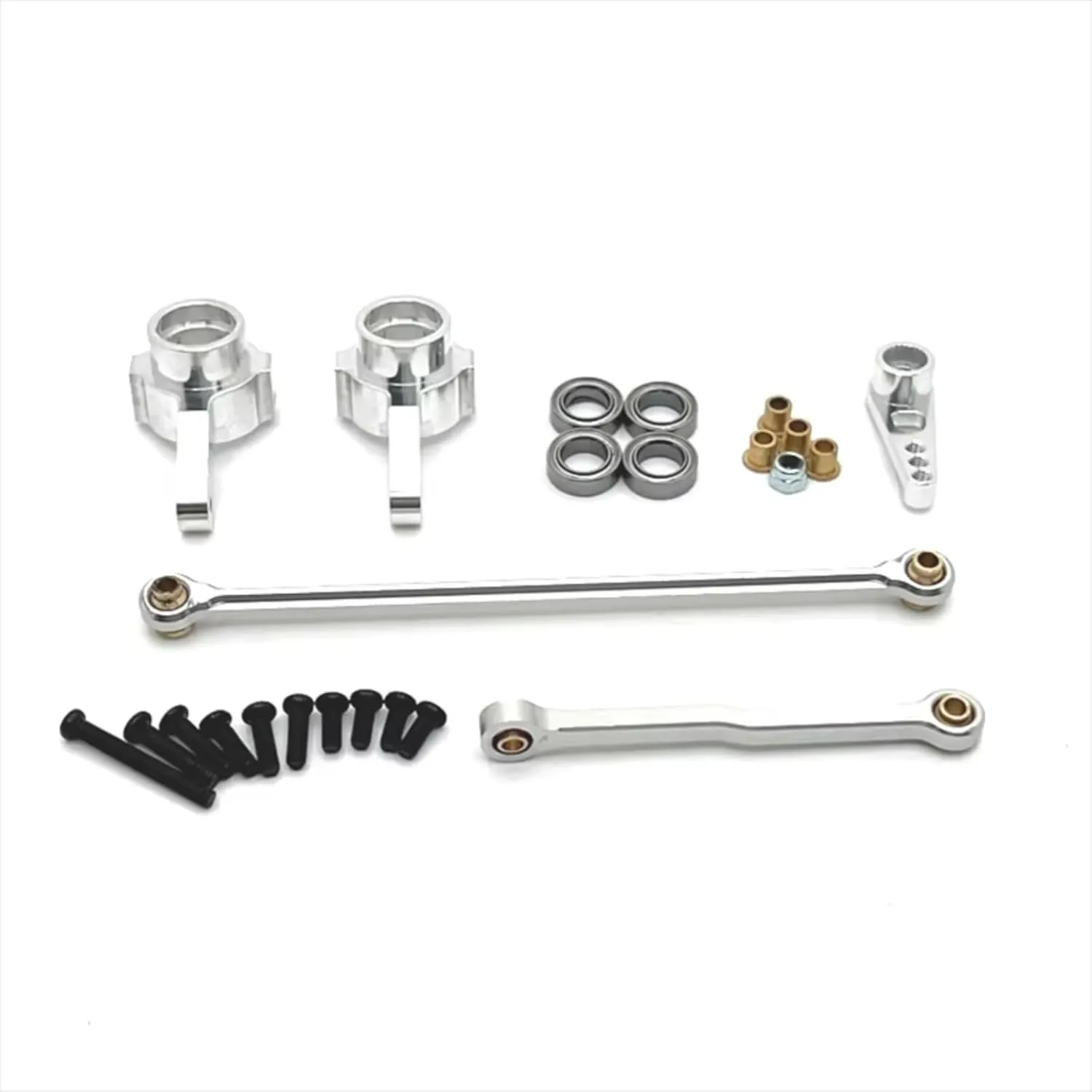 Rc Connecting Rod Tie Rod for MN82 for MN78 D90 D91 D96 for MN98 99S Metal Steering Cup Steering Rod Remote Control Car Parts and Accessories Upgrades Replacement Use(Silver)