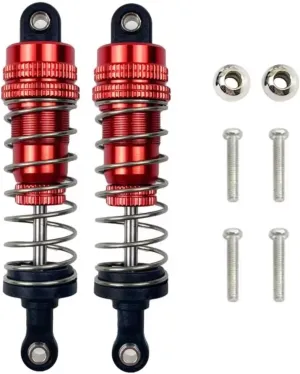 Rc Shock Absorber For WLtoys 144001 1316 1/14 2PCs Oil Filled Shock Absorber Front&Rear RC Car Crawler Short Course Truck Upgrad Part Replacement And Use(Red)
