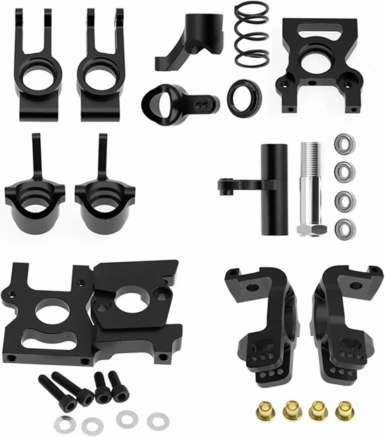 RC Accessory Compatible with ZD for Racing for DBX-07 EX-07 DBX07 EX07 1/7 RC Car Upgrade Parts Metal Kit Steering Cup Steering Assembly Motor Mount(Black)
