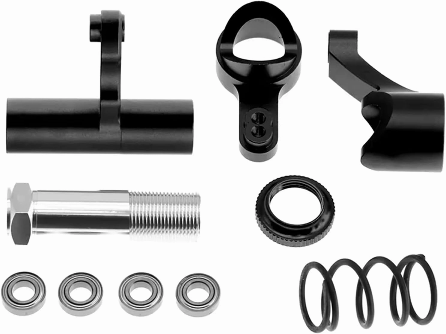 RC Accessory Compatible with ZD for Racing for DBX-07 EX-07 DBX07 EX07 1/7 RC Car Upgrade Parts Metal Kit Steering Cup Steering Assembly Motor Mount(Black)