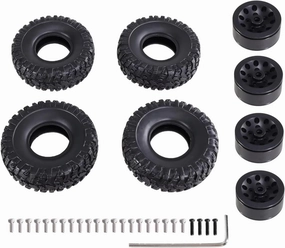 RC Car Accessories Compatible with MN D90 98 99S 78 82 99s V2 for WPL C14 C24 C34 1/16 1/2 Rc Car Clip Type Tire Soft Tire Upgrade Parts Accessories(Black)