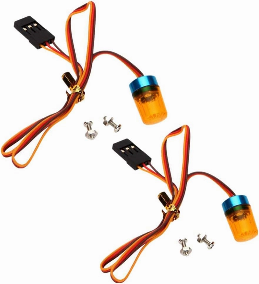 RC Car Police Flash Light,WONFAST 360° Rotation 5 Modes Ultra Bright LED Strobe Lights Compatible with 1/8 1/10 RC Mode Truck Car Accessory(2Pack Yellow)