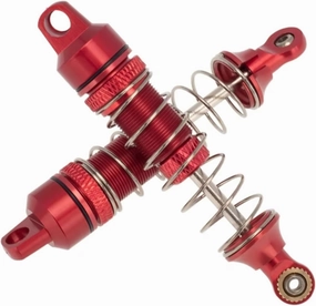 RC Car Upgrade Part for Losi 1/18 for Mini-T 2.0 2WD Stadium Truck RTR 2Pcs Metal Front Shock Absorber for Spring Dampers RC Car Upgrade Parts Accessories(Red)