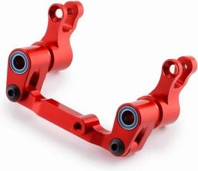 RC Car Upgrade Part for Traxxas for Mini for Maxx 2S 1/16 Aluminum Alloy Steering Assembly RC Car Upgrade Accessories(Red)