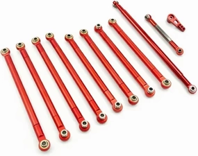 Rc Connecting Rod Tie Rod for Mn Mn86S Mn86 Mn86KS Mn86K G500 1/12 8PCS Metal Pull Rod Link Rod Linkage RC Car Parts and Accessories Upgrade Replacement and Use(Red)
