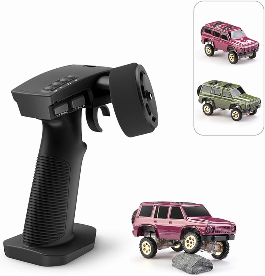 RC Rock Crawler, OY41-Y60 1/64 Scale 2.4G Full Proportional RC Electric Mini Crawler Model, Lighting Control 3.7V Battery for Adults (RTR Standard Version/Red)